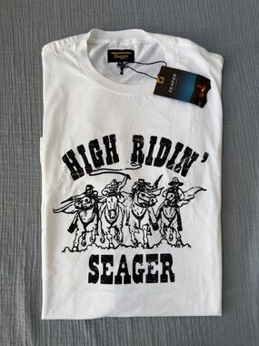 Seager Men's 'High Ridin'' Short-Sleeve Graphic Tee - White NWT